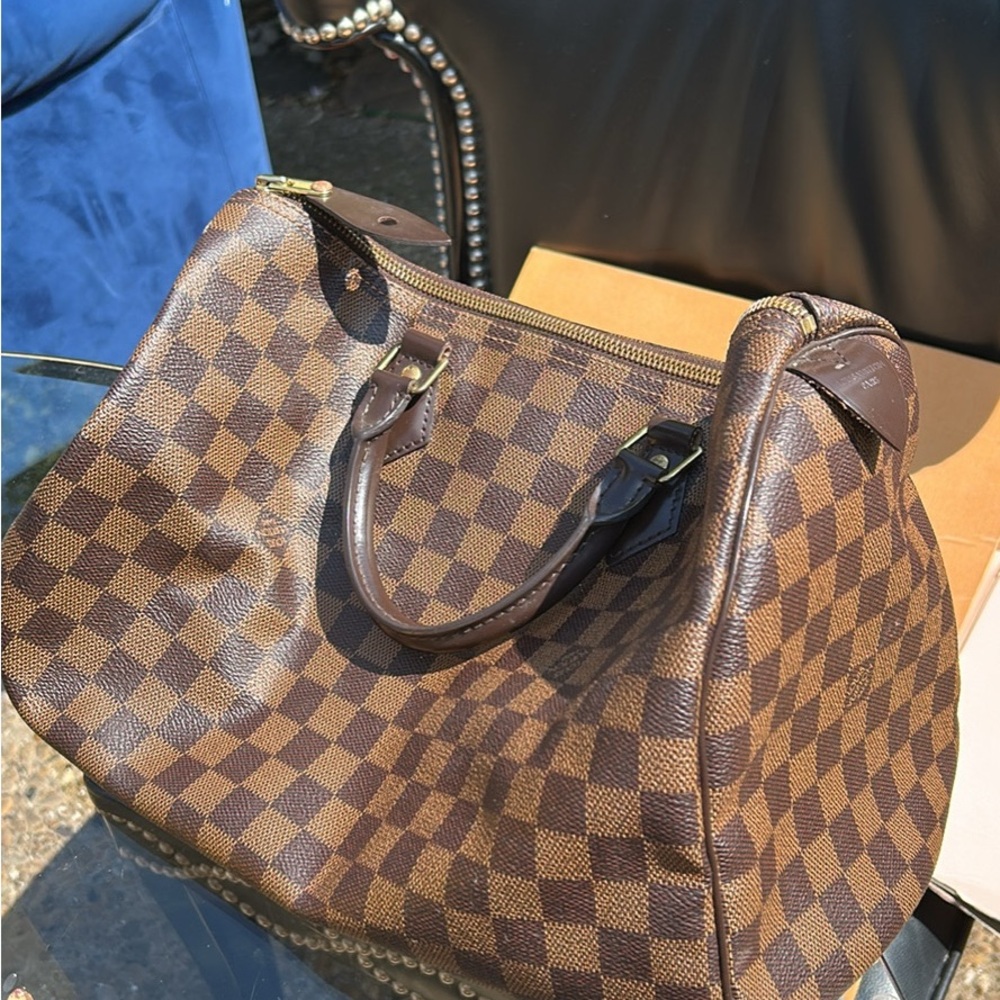 LOUIS VUITTON Checkered Brown Handbag